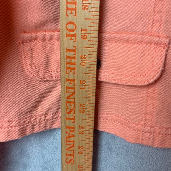 Chadwicks Womens Peach Denim Jacket Size 12T 100% Cotton Button-Up Front & Pocke - Picture 6 of 6